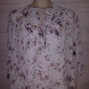 Lavender Rose and Olive Blouse